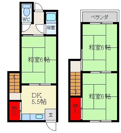 錦町貸家13-10の間取り