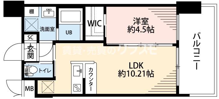 泉尾の完工年月(2024年7月)築の賃貸マンションの間取り