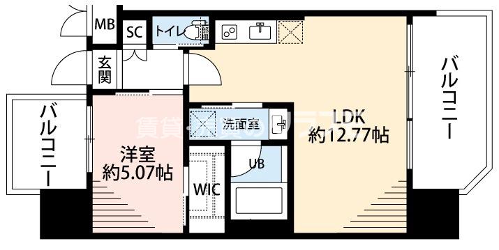 泉尾の完工年月(2024年7月)築の賃貸マンションの間取り