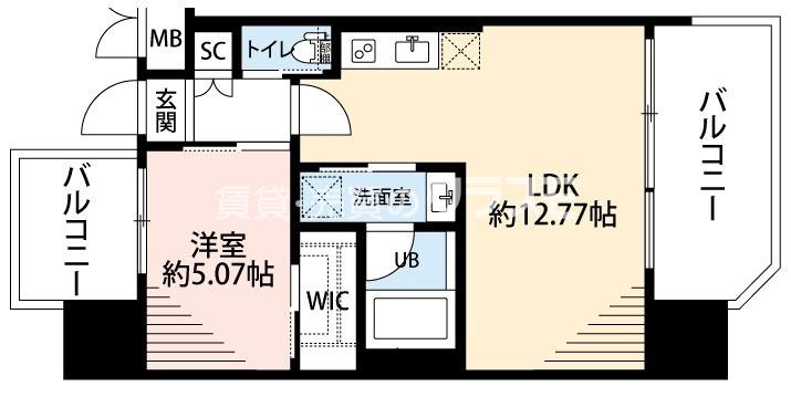 泉尾の完工年月(2024年7月)築の賃貸マンションの間取り