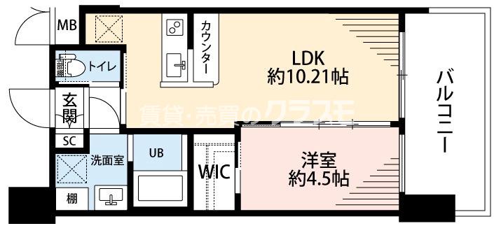泉尾の完工年月(2024年7月)築の賃貸マンションの間取り