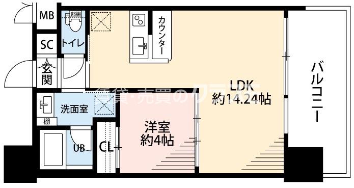 泉尾の完工年月(2024年7月)築の賃貸マンションの間取り