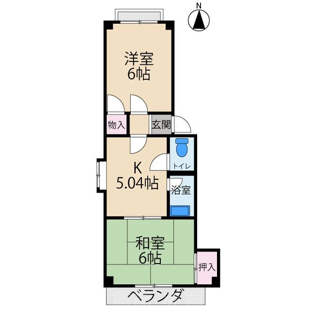 ハイツいわさか2の間取り