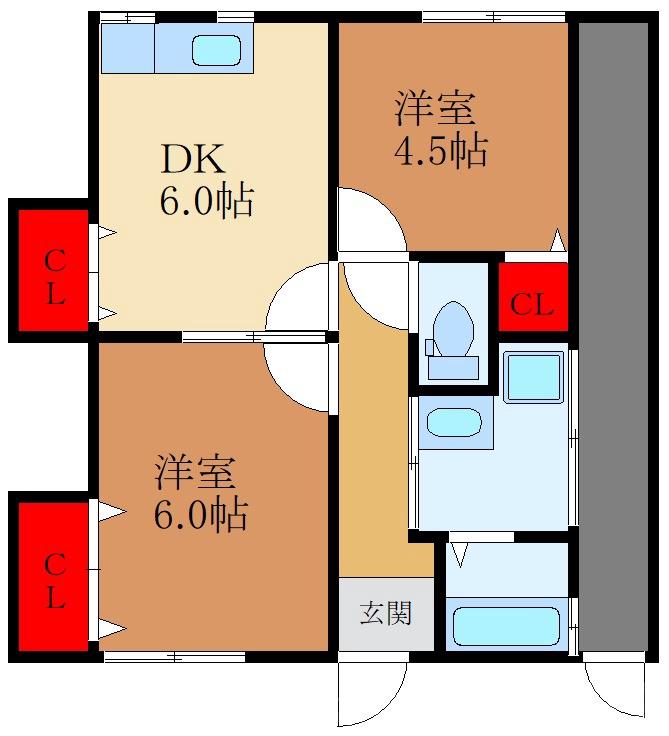 大利元町の完工年月(1969年9月)築の賃貸一戸建ての間取り