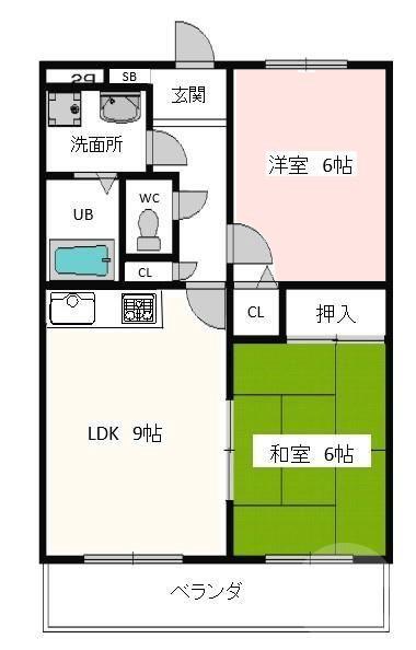 東正雀の完工年月(1994年8月)築の賃貸マンションの間取り