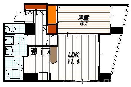 ライジングコート京都西院フロンティアの間取り