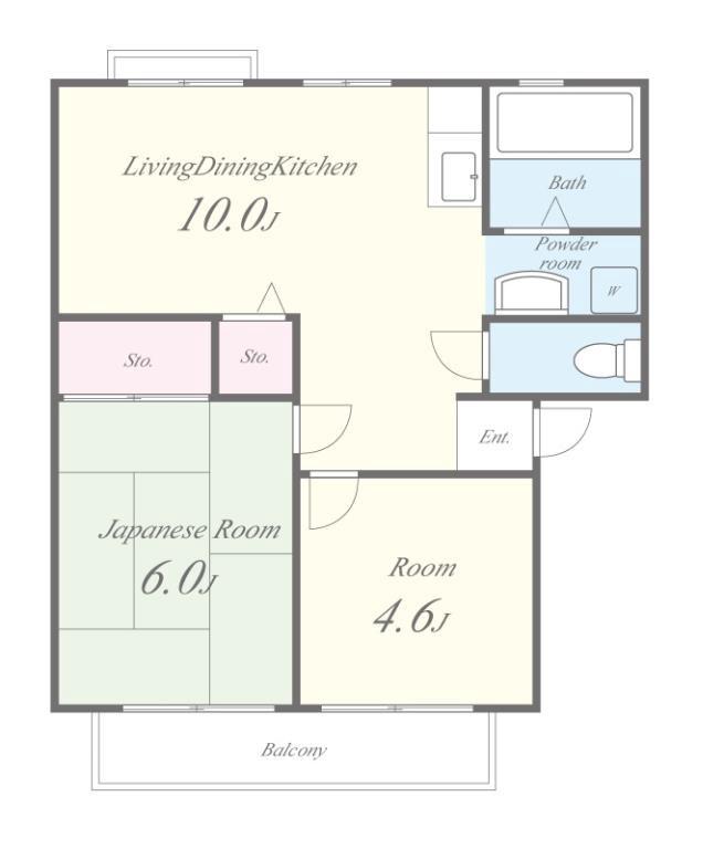 三島の完工年月(1990年7月)築の賃貸アパートの間取り