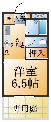 須磨寺町の完工年月(1996年4月)築の賃貸アパートの間取り