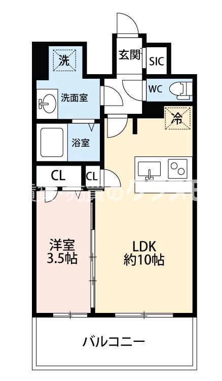 九条南の完工年月(2024年2月)築の賃貸マンションの間取り
