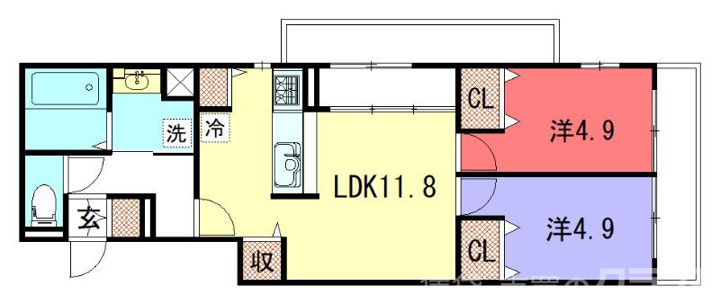 グランディールA&NⅡの間取り