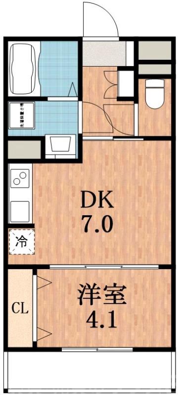 住道矢田の完工年月(2025年3月)築の賃貸マンションの間取り