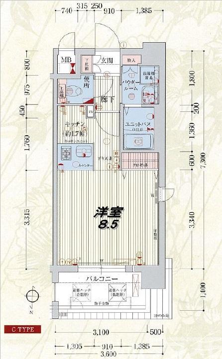 プレサンス京都三条大橋雅殿の間取り