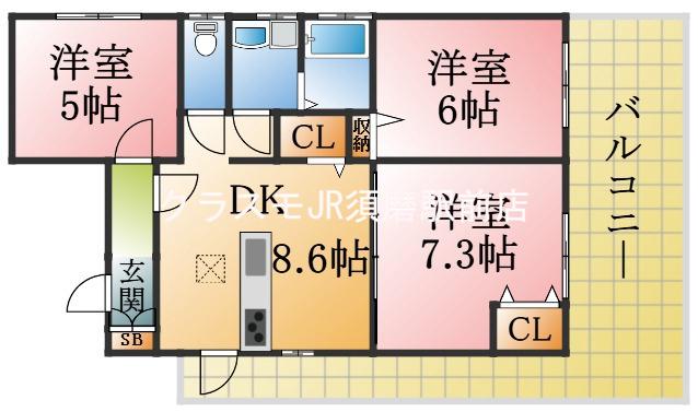 KUDOUマンションの間取り
