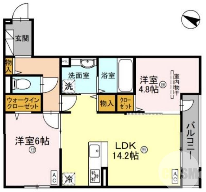 上野芝向ヶ丘町の完工年月(2025年4月)築の賃貸アパートの間取り