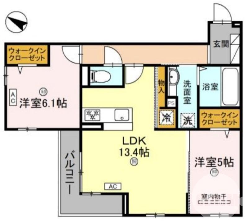 上野芝向ヶ丘町の完工年月(2025年4月)築の賃貸アパートの間取り