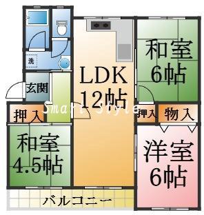高倉台四団地二号棟の間取り