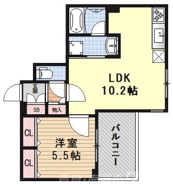 ヴァンベール御苑前の間取り