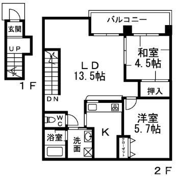 バンブーコートⅠ番館の間取り