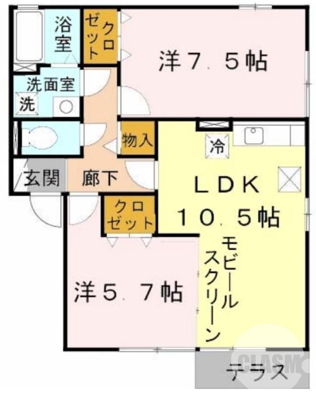 百舌鳥夕雲町の完工年月(2005年11月)築の賃貸アパートの間取り