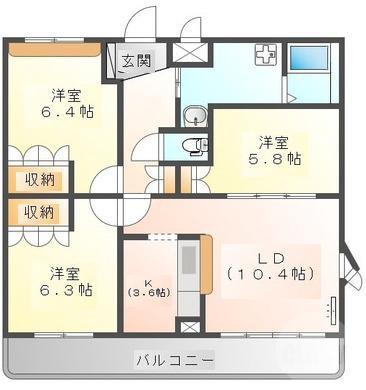 原町の完工年月(2011年6月)築の賃貸マンションの間取り