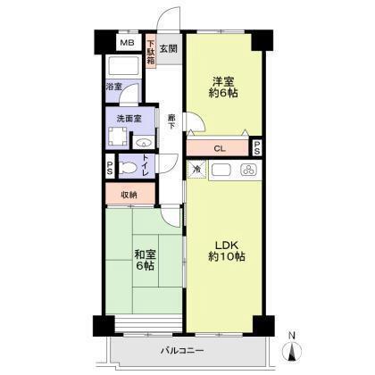 室堂町の完工年月(1995年3月)築の賃貸アパートの間取り