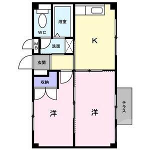 新在家の完工年月(1996年3月)築の賃貸アパートの間取り