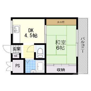 寿町の完工年月(1989年1月)築の賃貸マンションの間取り