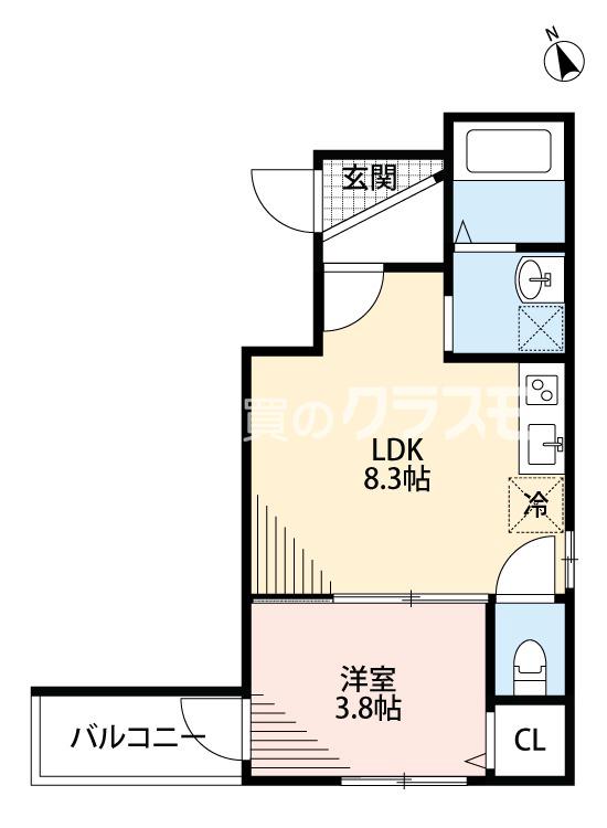泉尾の完工年月(2025年3月)築の賃貸アパートの間取り