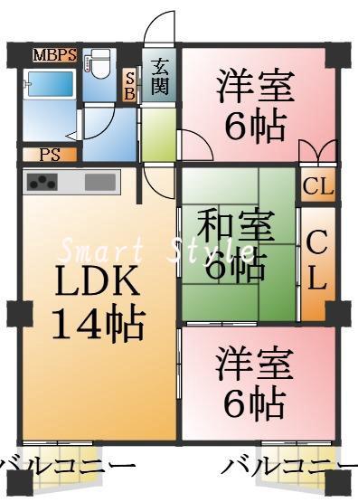 多聞台パークシャトーの間取り
