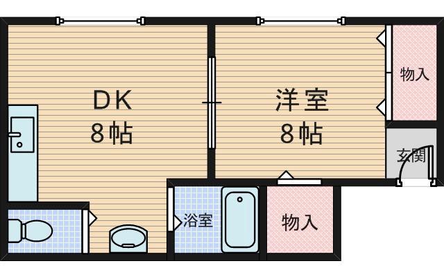下新庄の完工年月(2000年3月)築の賃貸マンションの間取り