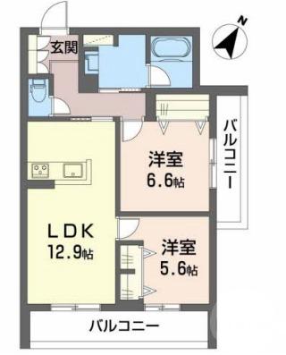 岸部北の完工年月(2025年1月)築の賃貸マンションの間取り