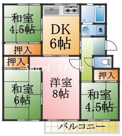高倉台1-2団地3号棟の間取り