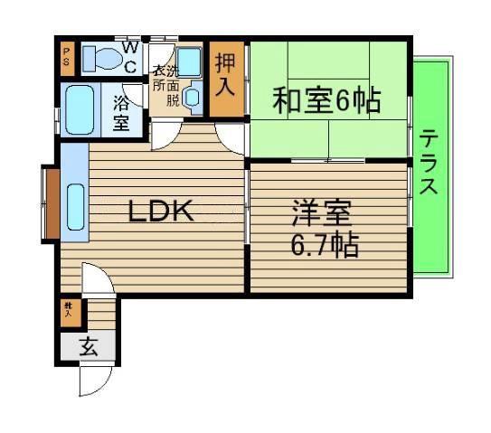新金岡町の完工年月(1997年10月)築の賃貸アパートの間取り