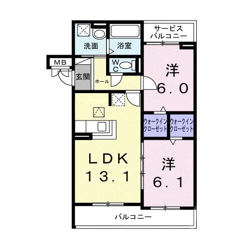 山田東の完工年月(2025年6月)築の賃貸アパートの間取り
