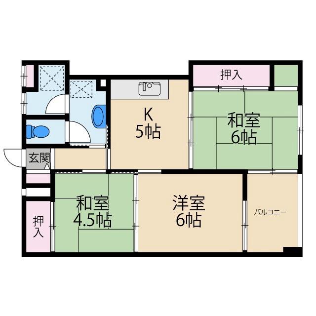 シャトー東香里の間取り