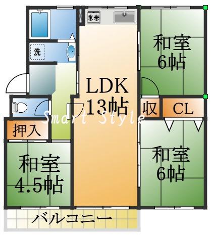 高倉台11団地56号棟の間取り