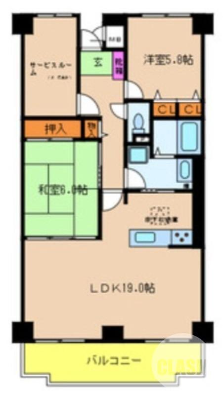 南野田の完工年月(1987年10月)築の賃貸マンションの間取り