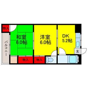 山手町の完工年月(1974年6月)築の賃貸マンションの間取り
