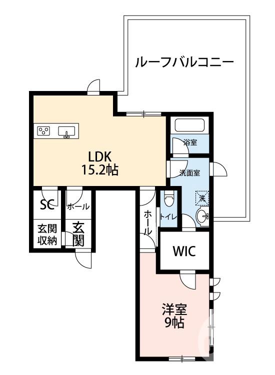 黒土町の完工年月(2016年6月)築の賃貸マンションの間取り