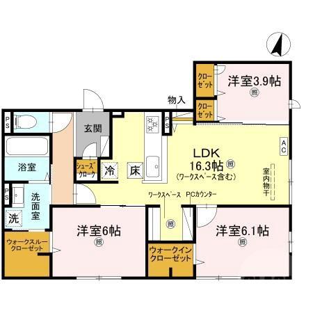 山田東の完工年月(2025年9月)築の賃貸アパートの間取り