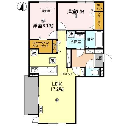 山田東の完工年月(2025年9月)築の賃貸アパートの間取り