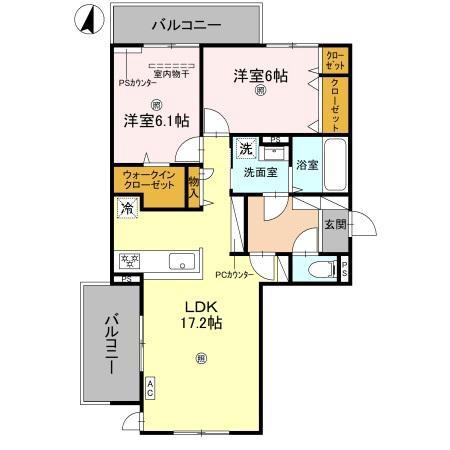 山田東の完工年月(2025年9月)築の賃貸アパートの間取り
