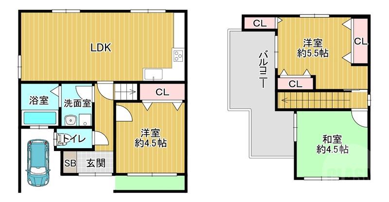 鳥飼下の完工年月(1976年11月)築の賃貸一戸建ての間取り
