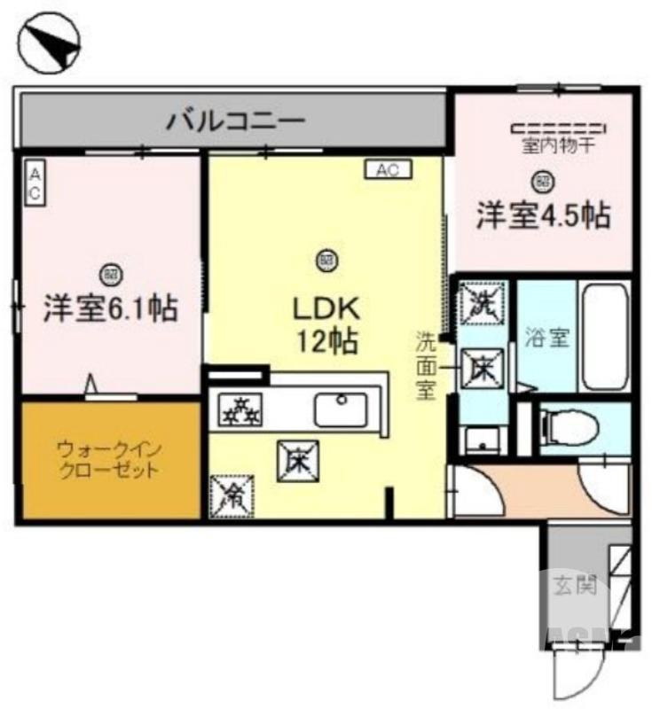 八田南之町の完工年月(2025年8月)築の賃貸アパートの間取り