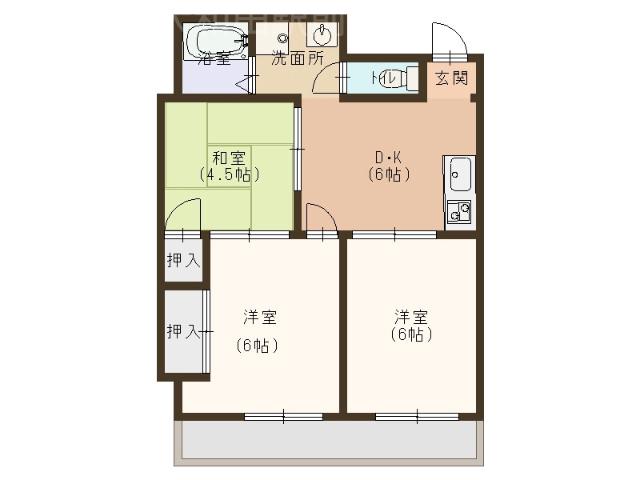 野里町の完工年月(1986年6月)築の賃貸マンションの間取り