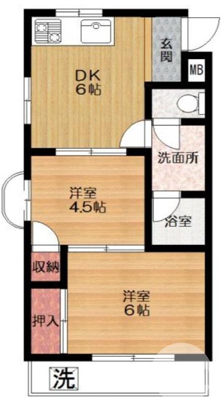 深井沢町の完工年月(1985年4月)築の賃貸マンションの間取り