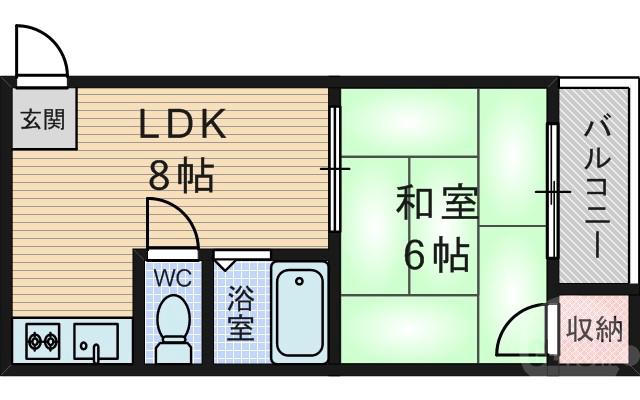 下新庄の完工年月(1990年3月)築の賃貸マンションの間取り