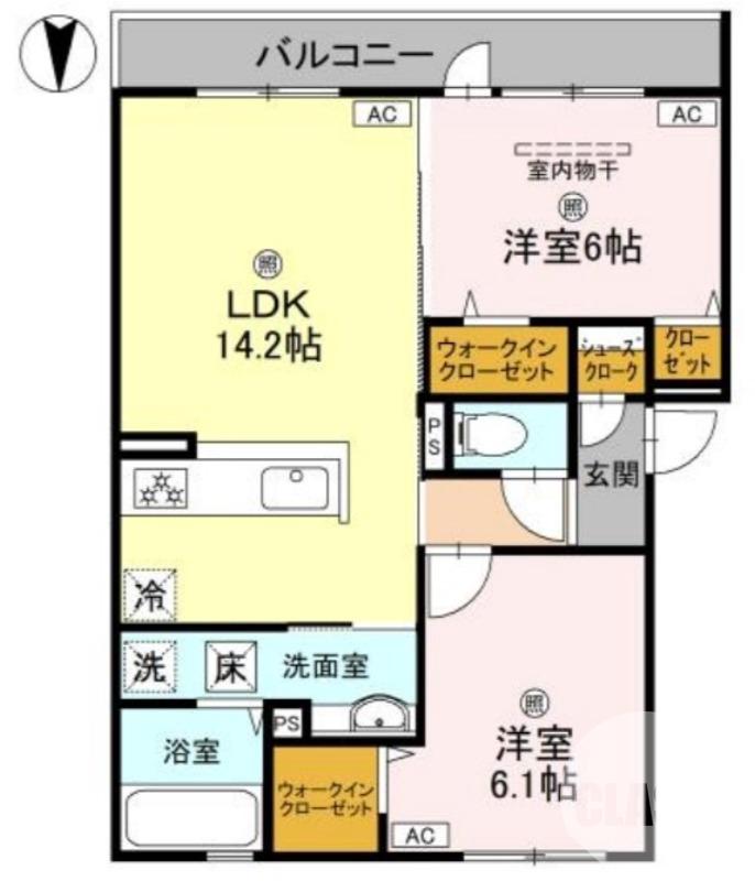 黒土町の完工年月(2025年9月)築の賃貸アパートの間取り