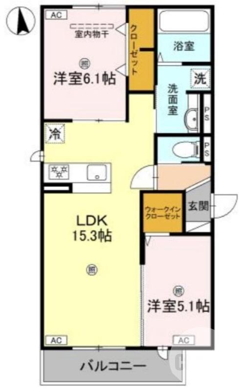 中安井町の完工年月(2025年9月)築の賃貸アパートの間取り
