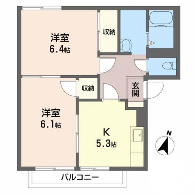 福田の完工年月(1992年7月)築の賃貸アパートの間取り